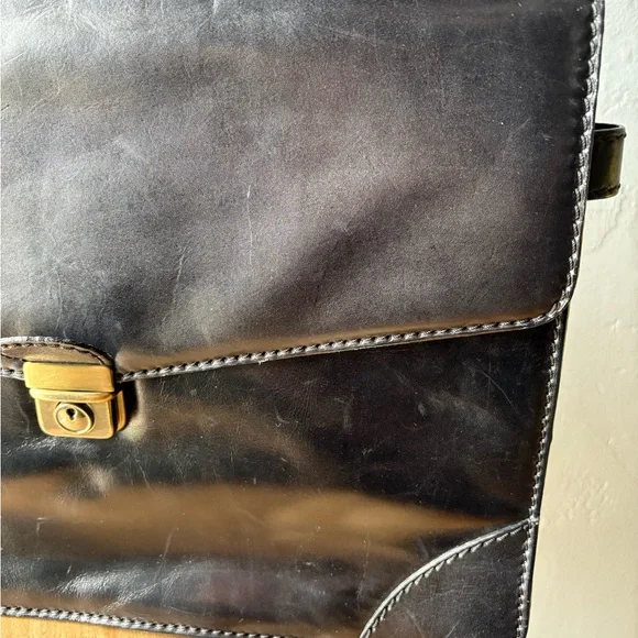 Vintage Black Leather Briefcase